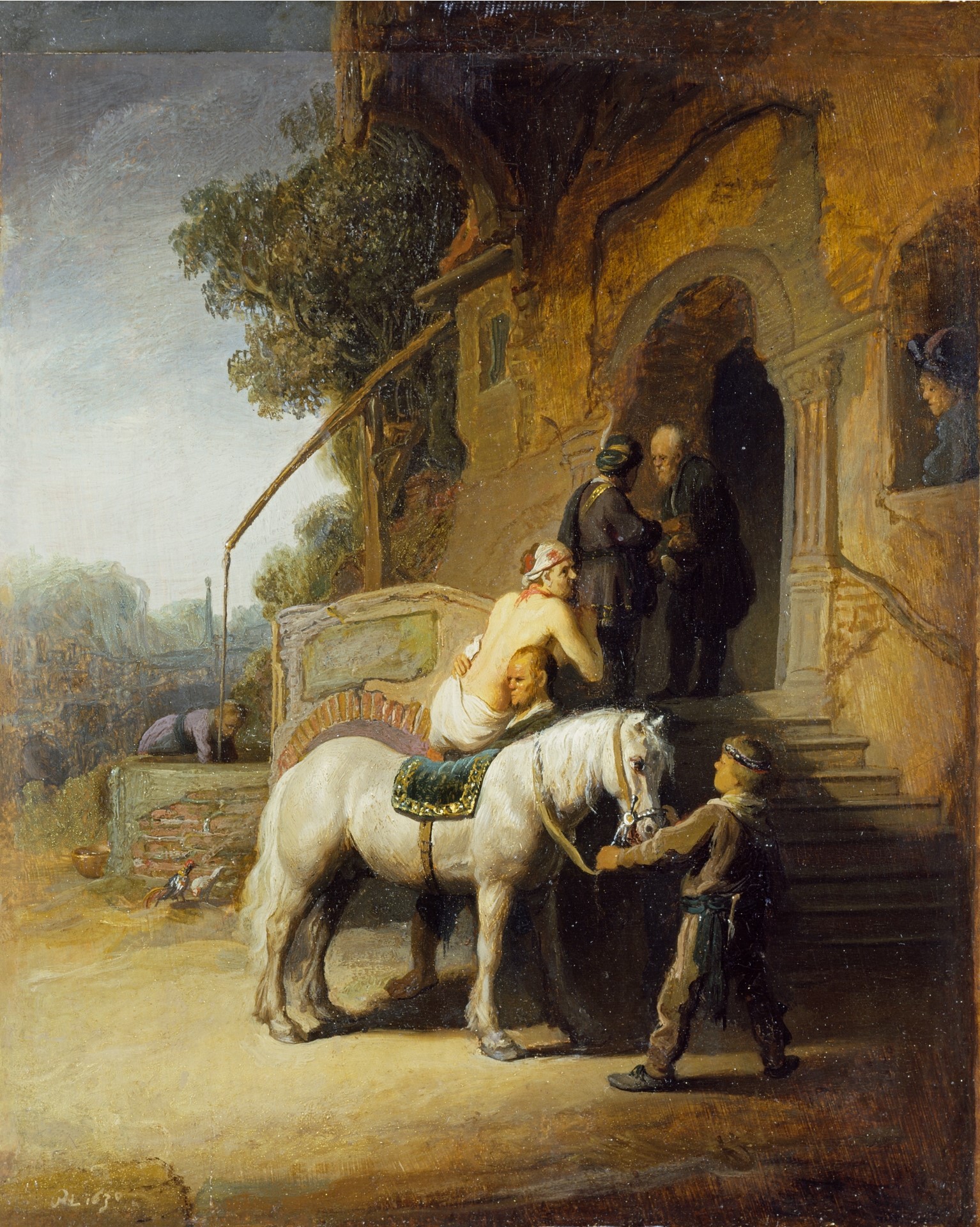 荷蘭畫家林布蘭特（Rembrandt）畫筆下的〈好撒馬利亞人〉（The Good Samaritan），約完成於1633年之後。（圖／wiki）